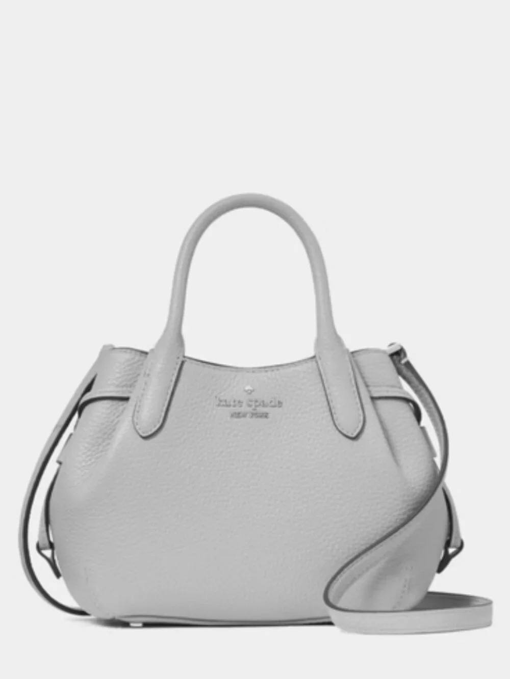 kate spade gray pebbled leather mini satchel crossbody